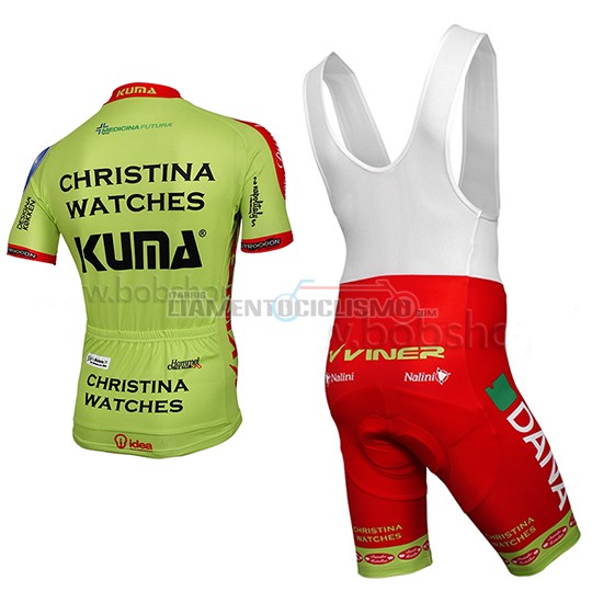 Abbigliamento Christina Watches Onfone 2014 Manica Corta E Pantaloncino Con Bretelle verde - Clicca l'immagine per chiudere